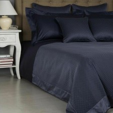 720 NEW Frette Luxury Illusione 2 EURO SHAM Decorative Pillow Mineral Navy Blue