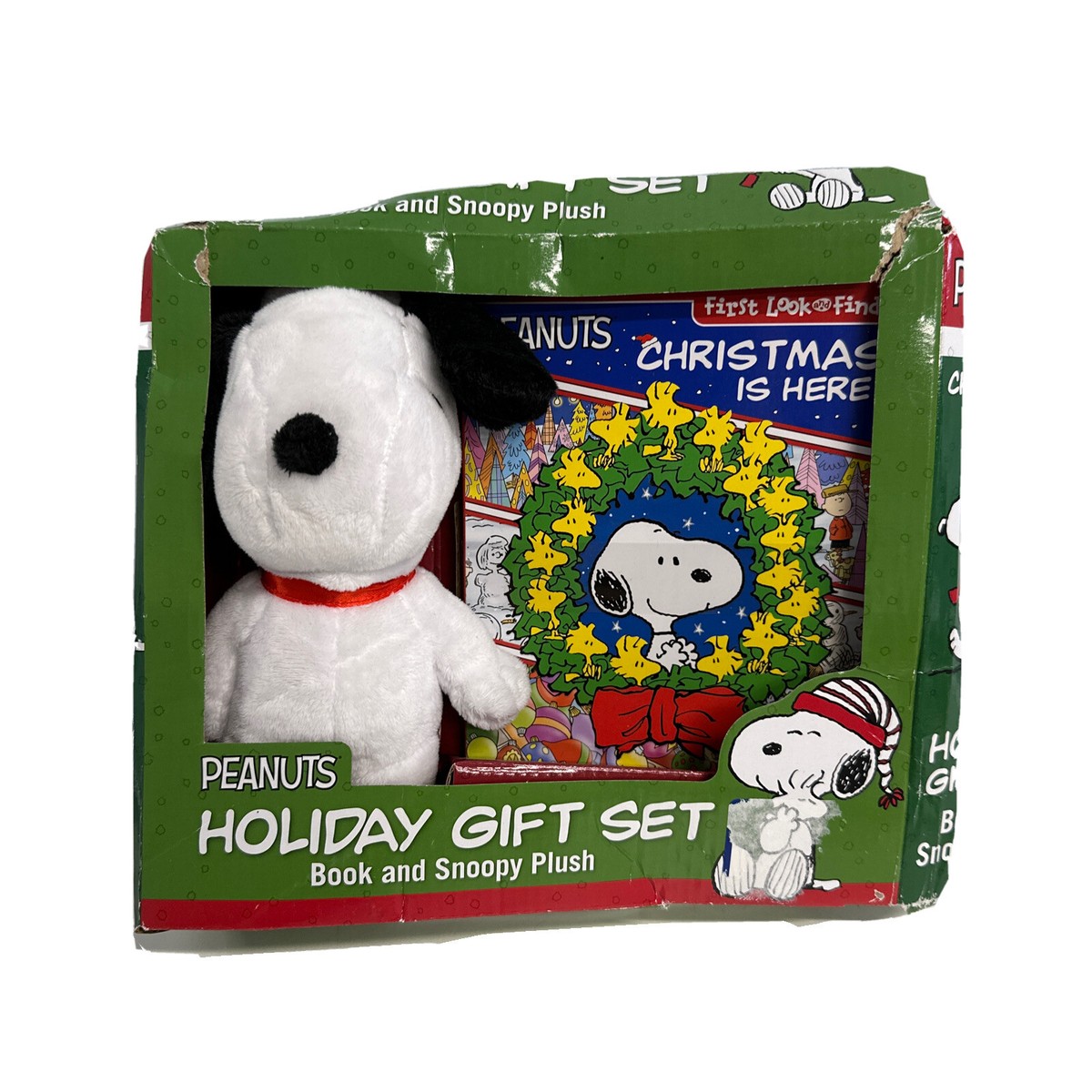 Peanuts Christmas Holiday Gift Set Plush Snoopy with book