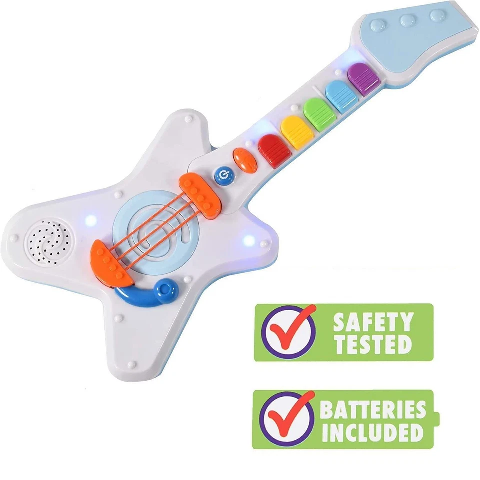 Kids Rock N Roll Light Up & Sound Guitar Toy Play Child Musical Instrument - Image 3 of 4