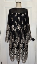 ERIN Erin Featherson Anthropologie Lace Dress Black Size 4 Bell Sleeve  * Flaw*