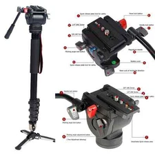 Professional Heavy Duty Fluid Monopod Head kit video cameras Camcorder 72 inth