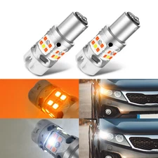 LASFIT 1157 LED Turn Signal Light Bulbs Switchback Amber White Anti Hyper Flash