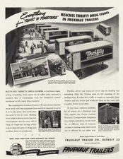 1945 Fruehauf Trailer: Thrifty Drug Stores Vintage Print Ad