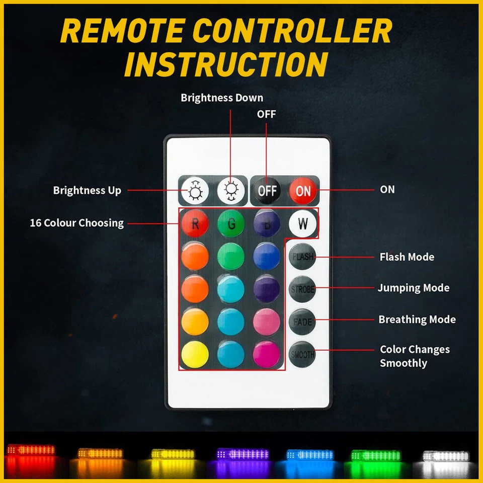 Luces de puerta LED RGB cortesía con control remoto para Avalanche Chevrolet 1500 2500 2002-06 Foto 3 de 4