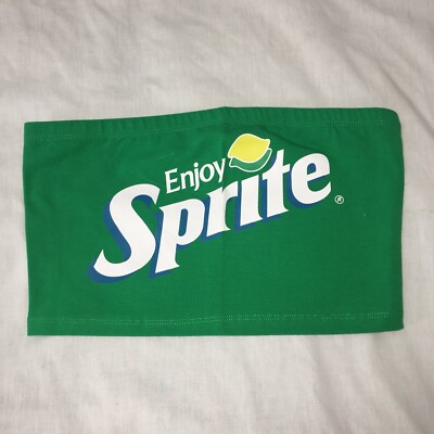 CocaCola Brand Sprite Soda Pop Womens Size Small Green Bandeau Stretchy Tube Top