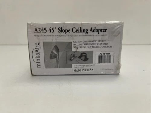 MinkaAire A245 45deg  Slope White Ceiling Fan Adapter A245-WH - Picture 1 of 5