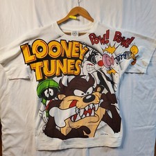 Vintage Looney Tunes Reprint Taz Manian Devil Bugs Bunny Single Stitch Shirt XL