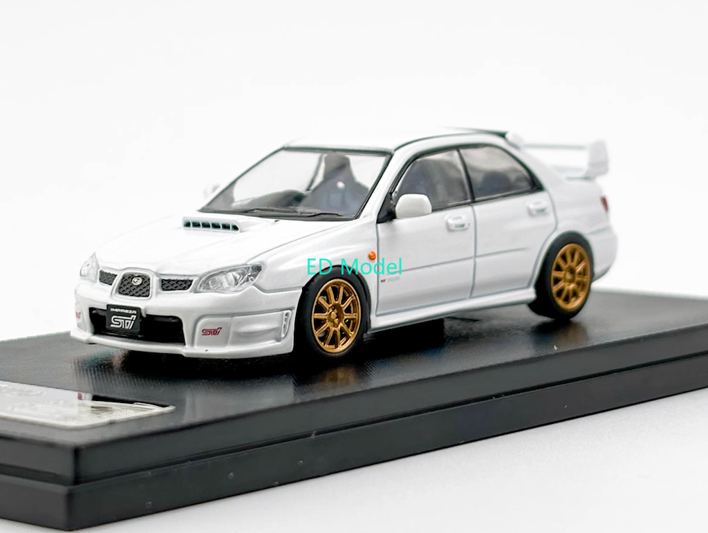 BN 1:64 Furuya JDM White Impreza WRX STI IX 9 GD Sedan Model Diecast Metal Car