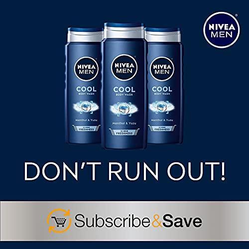 NIVEA MEN Cool Body Wash with Icy Menthol, 3 Pack of 16.9 Fl Oz Bottles - Picture 8 of 11