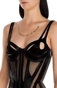 NEW AUTHENTIC MUGLER Black Cut-Out Illusion $2,800 Corset Bustier S bordelle