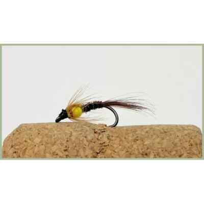 Pheasant tail Nymphs, 6 Pack Yellow Heads Trout Flies, Size Choice Fishing Flies