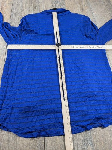 Chelsea Theodore Top Womens XXL Blue Striped Cowl Neck Pullover Lined Lightweigh - Picture 6 of 9