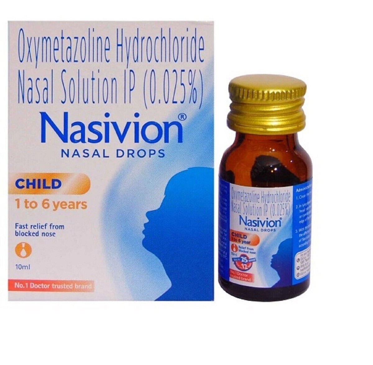 Nasivion Paediatric Child Nasal Drops Fast Relief From Blocked Nose  10 ML