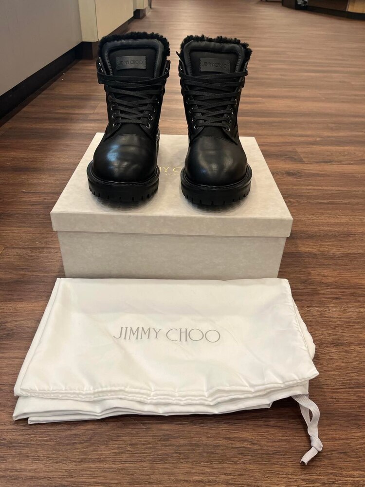Jimmy Choo mens boots Reggie Chelsea Boot | Black Box Calf Leather Ankle Boots  main image 4