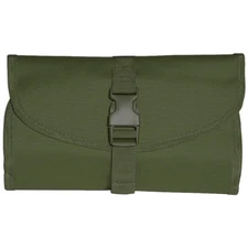 Mil-Tec British Military Foldable Toiletry Bag with Hanging Hook & Mirror Olive
