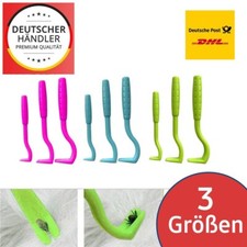 3er SET Zecken Zange Entferner Greifer Pinzette Haken Hund Katze Pferd  4 Farben