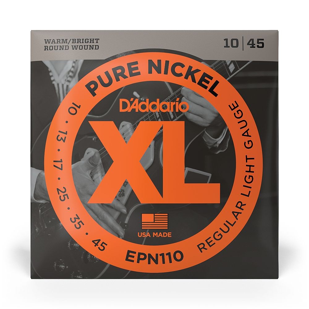 D'Addario XL Pure Nickel Wound Electric Guitar Strings (.010 - .045)