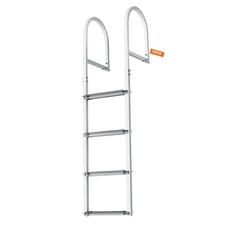 Aluminum Pontoon Boat Ladder 4 Steps 500lb Capacity Detachable