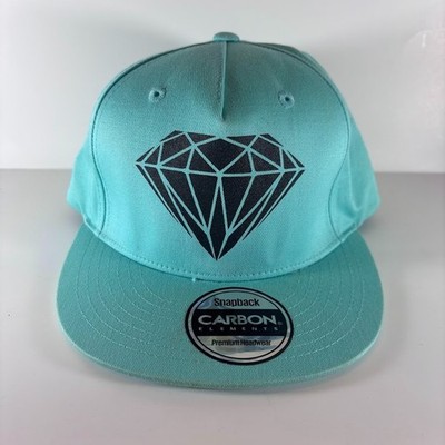 Carbon Elements Aqua Turquoise Trucker Hat Ball Cap Diamond Cotton Snapback