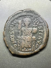 Byzantine 527-565 AD Justinian I -  Theoupolis(Antioch) crescent to right of "M"