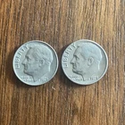 Pair of 1975 dimes no s coin