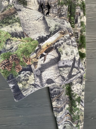 Vintage Mossy Oak Baggy Camo Sweatpants Size Large Camouflage Sweats Y2K Pants - Picture 3 of 8