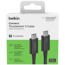 Belkin 3.3ft USB-C Thunderbolt 5 Cable w/ 240W PD 120Gbps 4K UHD Display