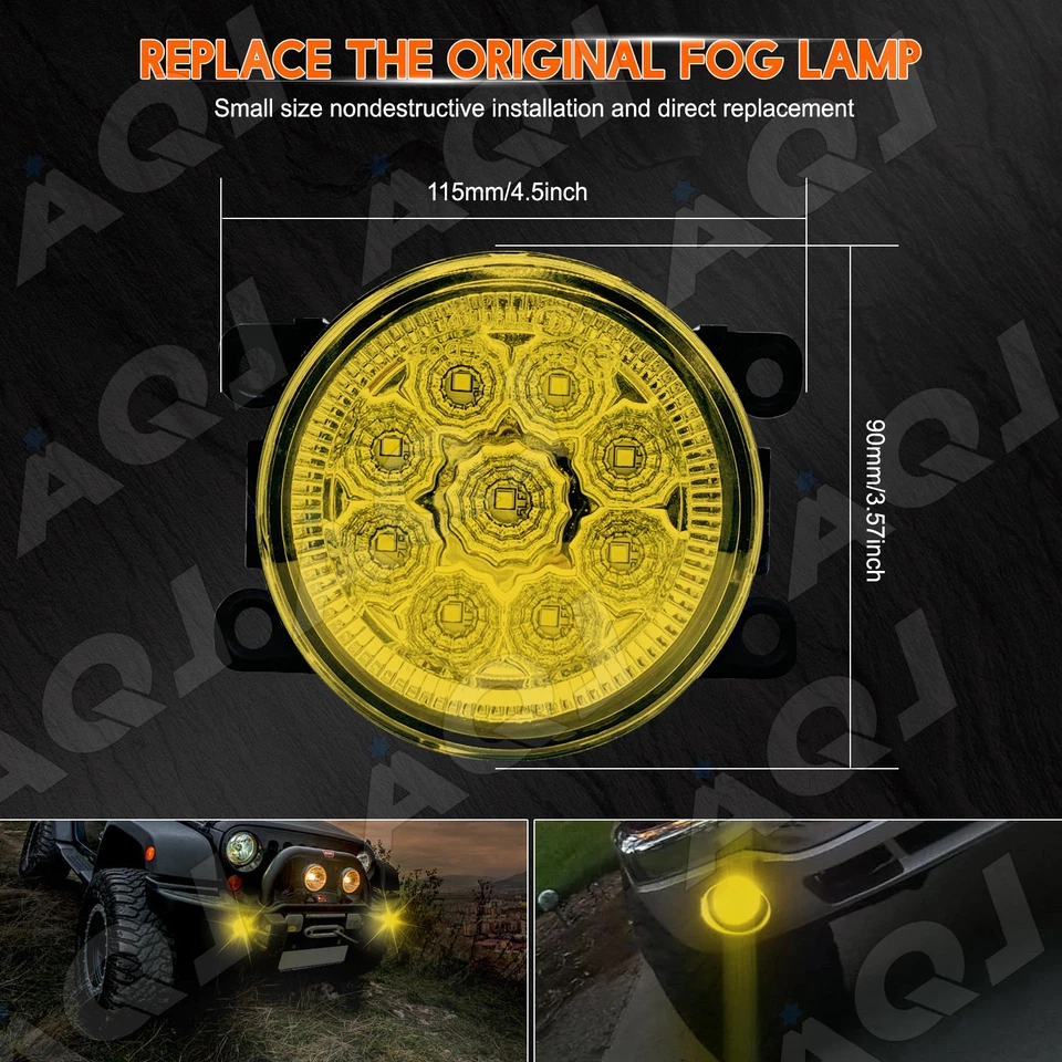 Pair Bumper LED Fog Light Lamp For Ford Police Interceptor Utility 2013-2015 Foto 3 de 4