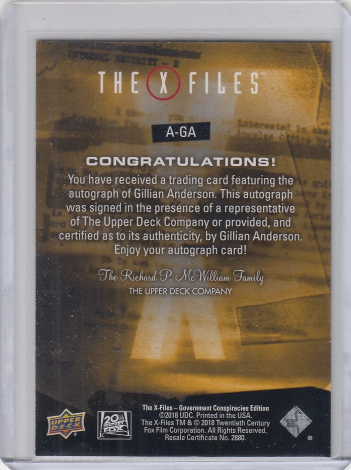 2025 Upper Deck X-Files Conspiracies Paranormal Script GILLIAN ANDERSON Auto - Image 2 of 2