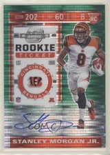 2019 Panini Contenders Optic Green Pulsar Prizm 25/27 Stanley Morgan Jr Auto 1k5