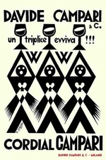 Poster poster advertising print aperitif Bitter Campari Milano 50x70 cm.