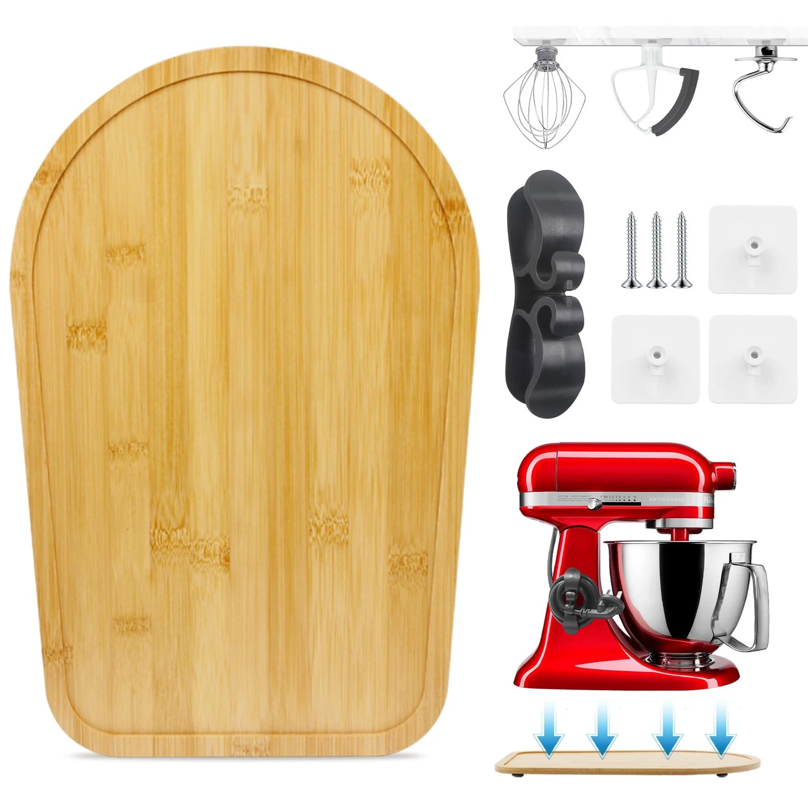Sliding Mat for Kitchen aid 4.5-5 Qt Stand Mixer with 1Pc Cord Organizer and ...