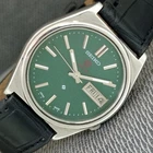 VINTAGE SEIKO EXPO 70 AUTOMATIC 7009A JAPAN MENS GREEN COLOR DIAL WATCH a2787-U