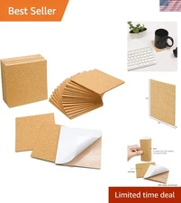 Elegant 36 Pack Self-Adhesive Cork Sheets 4"x4" for DIY Coasters and Crafts