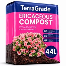 TerraGrade Ericaceous Compost 44L Acid Loving Plant Soil for Rhododendrons 0.32 per litre