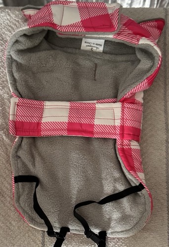 Pink Checked Small Dog Coat - Picture 3 of 5