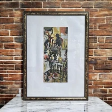 1988 Etching (1/XXX) by Saro Tricomi (Italy, 1937-2021) - Artist in Studio