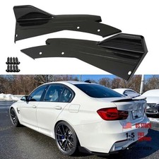 Universal Car Rear Bumper Lip Splitters Fins Spoiler Canards C  Gloss Black