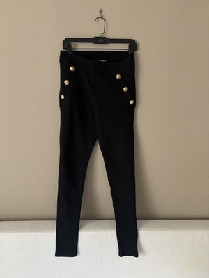 NWT Authentic Balmain Side Button Jersey Leggings sz L