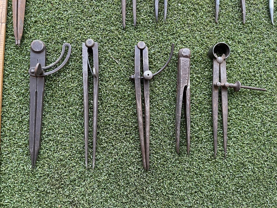 10 X PAIRS OF  VINTAGE ENGINEERS ADJUSTABLE DIVIDERS UPTO 11.25 INCHES IN LENGTH - Image 4 of 4