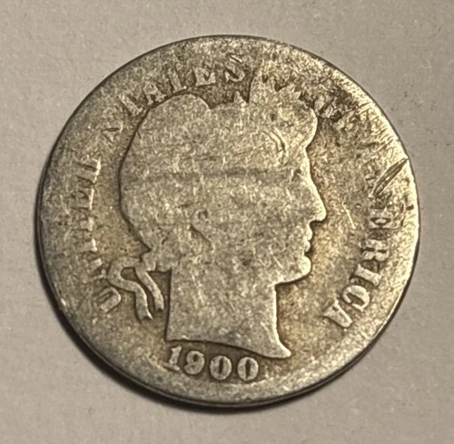1900-P Barber Liberty Head Dime 10c Silver Coin