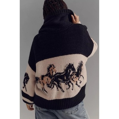 NWOT Pilcro Horse Graphic Cardigan Sweater | Sz 3X | CURRENT STYLE | SOLD OUT