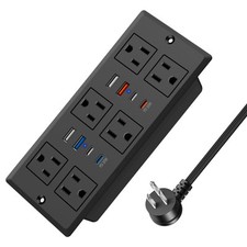 30W Recessed Power Strip USB C, Desk Flush Mount Outlet Plug in 6 AC  8 USB ...
