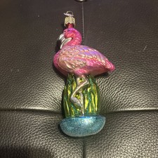 Old World Christmas Pink Flamingo Ornament Glass Tree Ornament Holiday