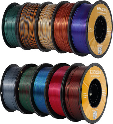 PLA Filament, Multicolor Silk PLA Filament, Dual Color 3D Printer Filament 10 Ro