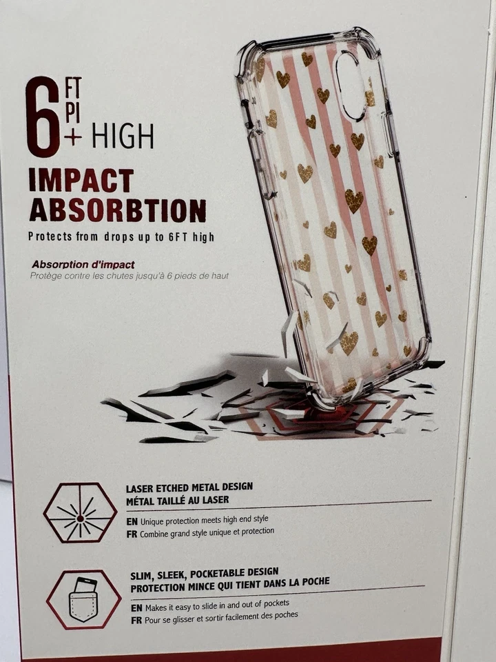 Ballistic Jewel Mirage Series iPhone Xs Phone Case Hearts Clear Design NEW - Image 4 of 4