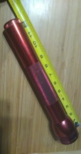 Mag-Lite Flashlight 12" Red Aluminum 3 D-Cell Made in USA Extra Bulb WORKS