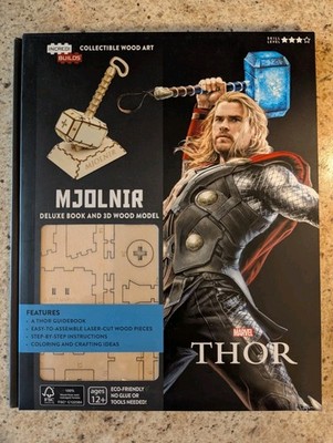 Thor Mjolnir - INCREDI BUILDS - 3D Laser Cut Wood Model Kit and Deluxe Book.