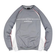 Umbro Vintage Pullover  Sweatshirt Grau Weiß Gestreift Sweater