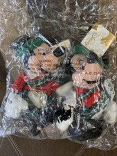 Disney Store Scottish Globetrotting Mickey  Minnie 8" bean bag plush Vtg  Read